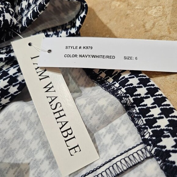NWT Women's Shelby & Palmer Houndstooth Dress Navy and White Size 6 - Picture 9 of 9